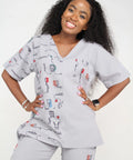 Sabafuraha Watoto Nusu Grey Scrub Set - The Harbour | Curated For You